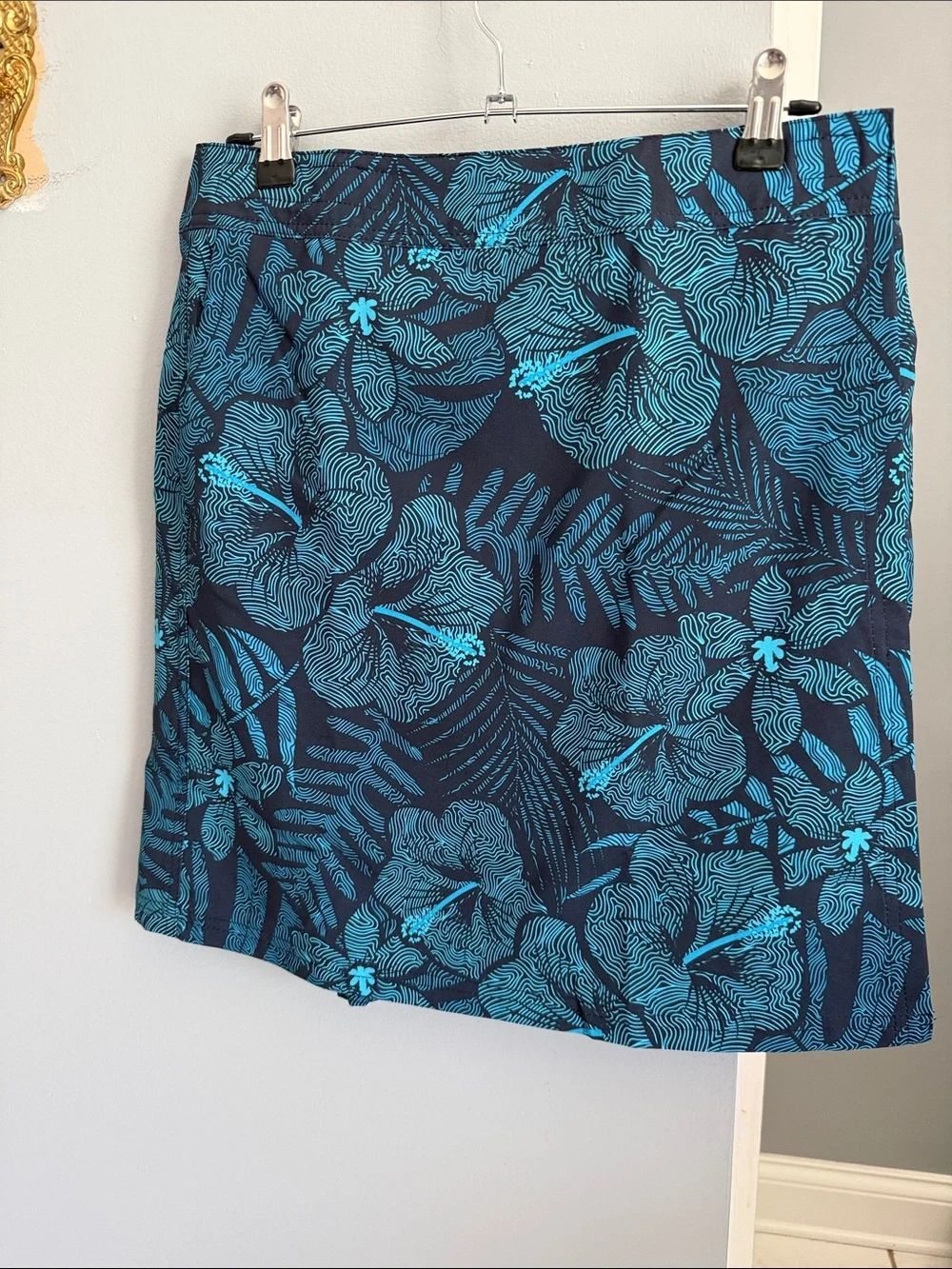 Ripskirt Hawaii Navy and Turquoise Tropical Swim Skirt